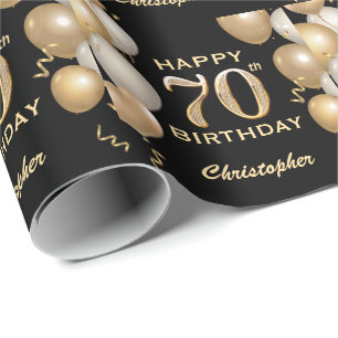 Papier Cadeau 70e anniversaire Ballons de Parties scintillant no
