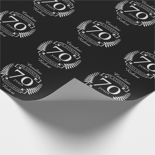 Papier Cadeau 70e ANNIVERSAIRE Mariage PLATINUM (Coin)