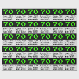 Papier Cadeau 70e anniversaire - Nerdy / Geeky Style "70" et nom