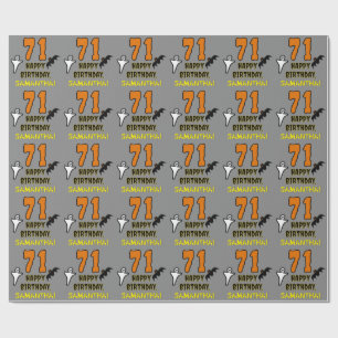 Papier Cadeau 71e anniversaire : Thème d'Halloween Éffrayant, No