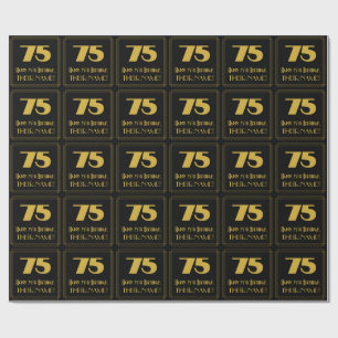 Papier Cadeau 75e anniversaire - Art Déco Inspiré Look "75" & No