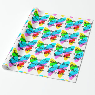 PAPIER CADEAU 75E ANNIVERSAIRE BUTTERFLY DESIGN PERSONNALISÉ