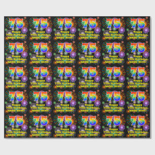 Papier Cadeau 75e anniversaire : Fun Fireworks, Rainbow Look # "