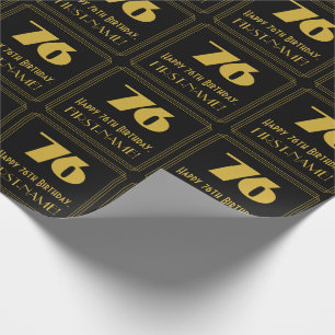 Papier Cadeau 76e anniversaire - Art Déco Inspiré Look "76" & No