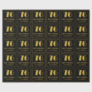 Papier Cadeau 76e anniversaire ~ Art Déco Inspiré Look "76", Nom
