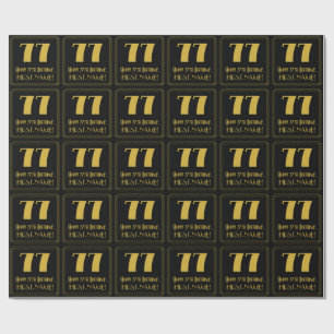 Papier Cadeau 77e anniversaire ~ Look inspiré d'Art Déco "77", N