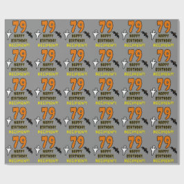Papier Cadeau 79e Birthday: Spooky Halloween Theme, nom de Custo