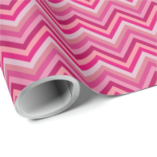 Papier Cadeau 7 Tailles rose Zig Zag