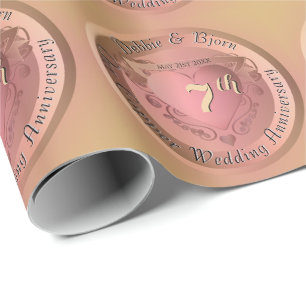 Papier Cadeau 7e/22e médaillon de cuivreAnniversaire du mariage