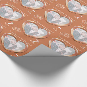 Papier Cadeau 7e anniversaire du mariage de cuivre enveloppement