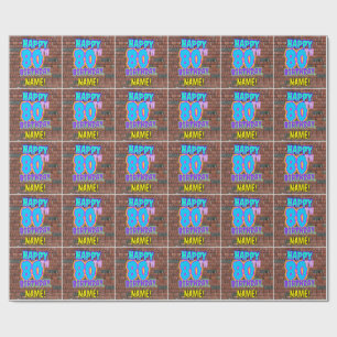 Papier Cadeau 80e anniversaire : Amusant, Graffiti urbain inspir