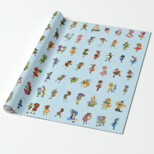 Papier Cadeau 84 Enfants à fleurs