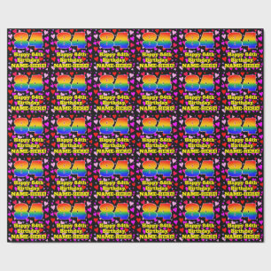 Papier Cadeau 84th Birthday: Loving Hearts Pattern, Rainbow # 84