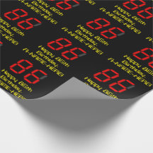 86ème anniversaire : Rouge Digital Horloge Style "