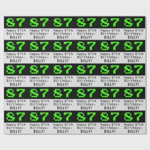 Papier Cadeau 87e anniversaire - Nerdy / Geeky Style "87" et nom