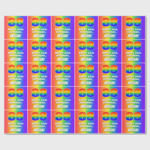 Papier Cadeau 88e anniversaire : coloré, amusant Motif arc-en-ci