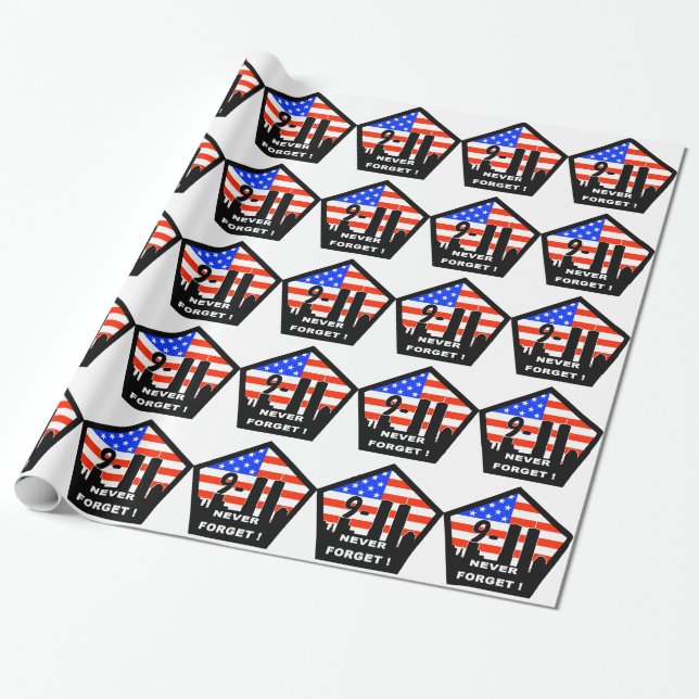 Papier Cadeau 911 n'oubliez jamais (Déroulé)