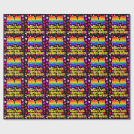 Papier Cadeau 94e anniversaire : Amour Hearts Motif, Arc en ciel