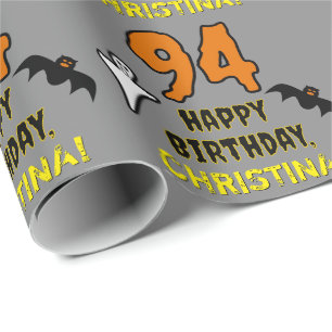 Papier Cadeau 94e anniversaire : Thème d'Halloween Éffrayant, No