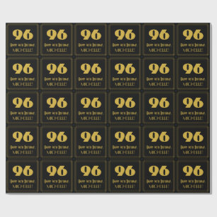 Papier Cadeau 96e anniversaire - Art Déco Inspiré Look "96" & No