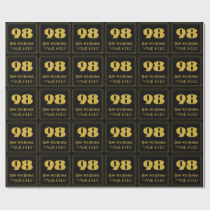 Papier Cadeau 98e anniversaire - Art Déco Inspiré Look "98" & No