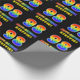 Papier Cadeau 98e anniversaire : Bold, amusant, simple, arc-en-c