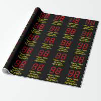 98ème anniversaire : Rouge Digital Clock Style "98