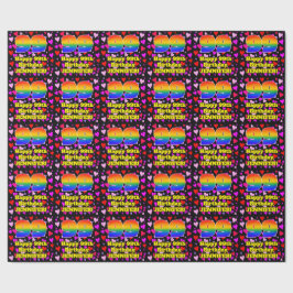 Papier Cadeau 99e anniversaire : Amour Hearts Motif, Arc-en-ciel