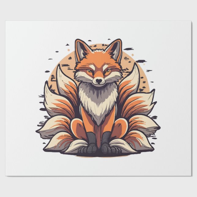 Papier Cadeau 9 Epingle de renard à queue (Plat)