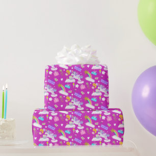 Papier Cadeau 9e anniversaire Unicorn Motif pourpre