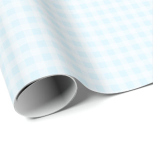 Papier cadeau à carreaux bleu cyan pâle