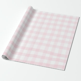 Papier cadeau à carreaux gingham rose simple