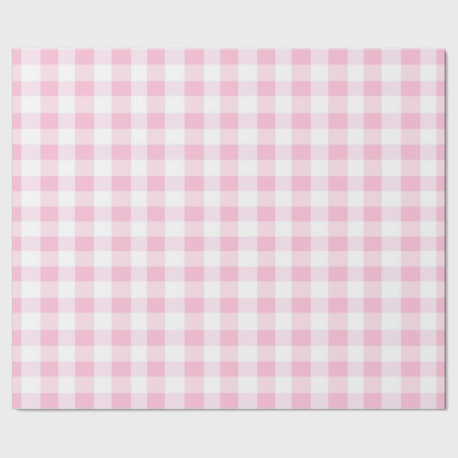 Papier cadeau à carreaux rose et blanc (Couture)