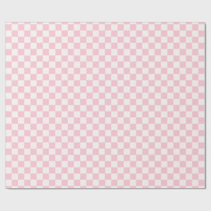 Papier cadeau à damier rose