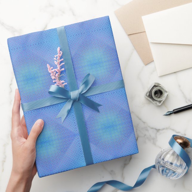 Papier Cadeau à damiers motif net 01 LBlue BG (Cadeaux)
