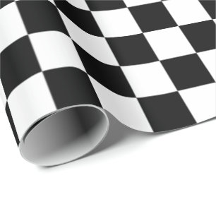 Papier Cadeau À damiers noir et blanc