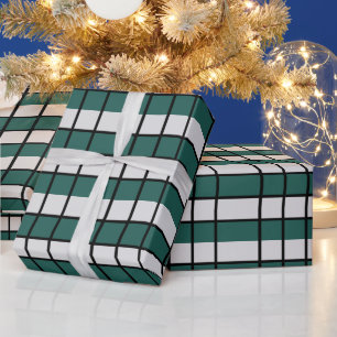 Papier Cadeau À damiers turquoise gris noir