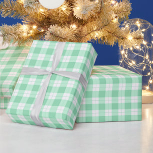 Papier Cadeau À damiers vert et blanc