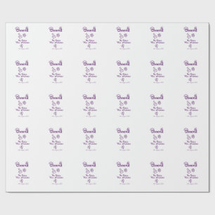 Papier Cadeau À la future Mme nom de la mariée gribouillis viole