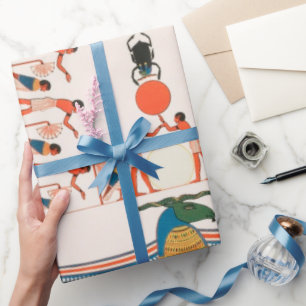 Papier cadeau à motif d'art égyptien ancien