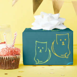 Papier cadeau à motif de chat drôle