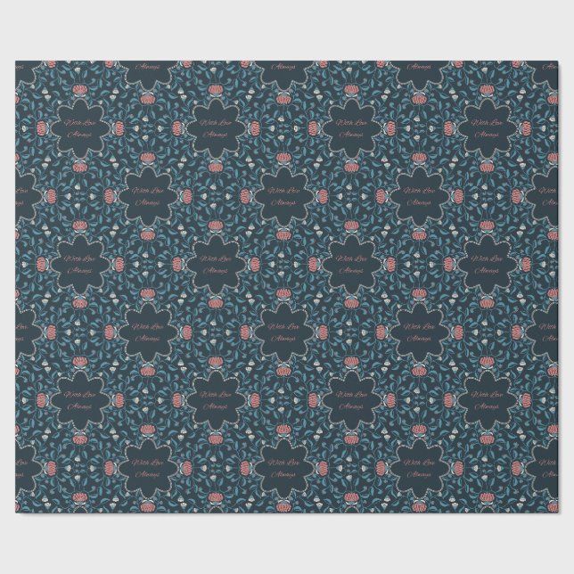 Papier Cadeau à Motif Floral Avec Amour Toujours (Couture)