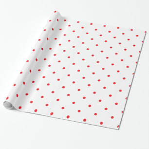 Papier Cadeau À petits pois rouge petit