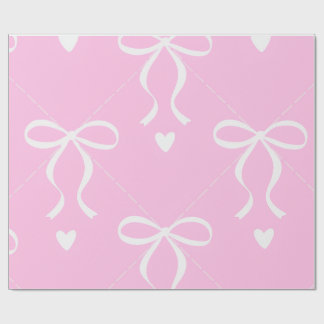Papier cadeau à ruban coquette rose et blanc
