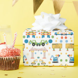 Papier cadeau à thème de construction