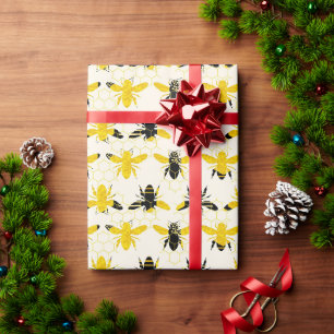 Papier Cadeau Abeilles de miel ! Papier d'emballage