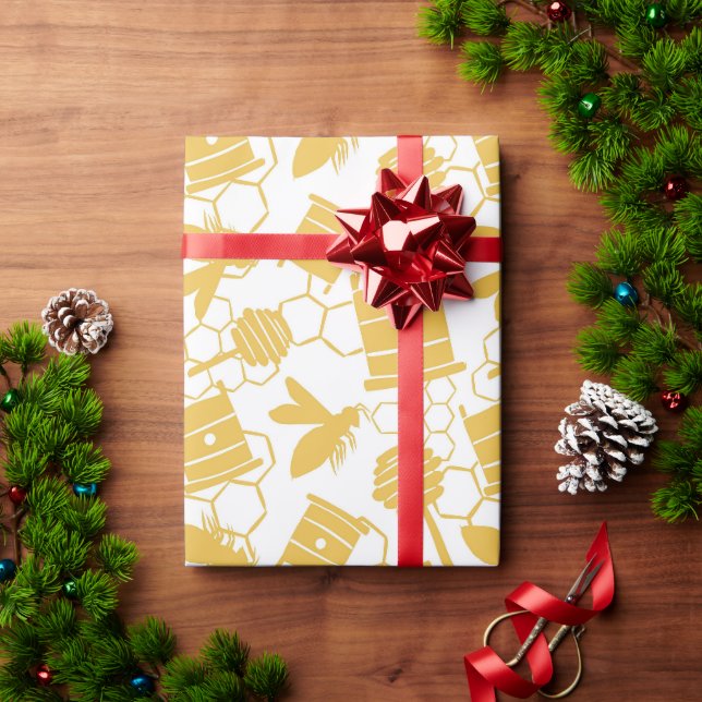 Papier Cadeau Abeilles de miel ! Papier d'emballage (Cadeau de vacances)