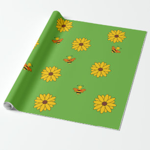 Papier Cadeau Abeilles et fleurs