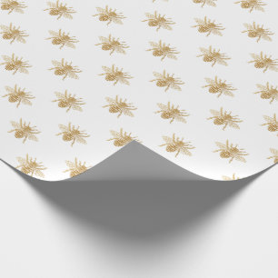 Papier Cadeau Abeilles métalliques de Photo-Effet d'aluminium de