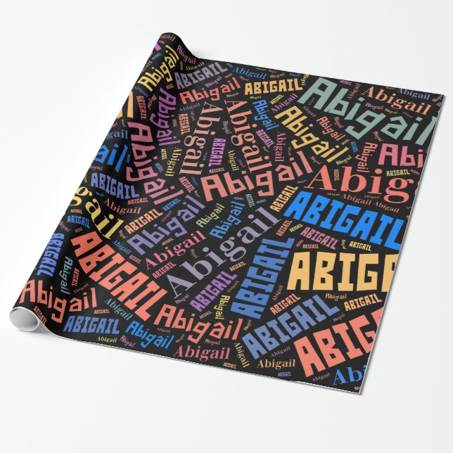 Papier Cadeau ABIGAIL Nom de la conception du texte - Modifier l (Déroulé)